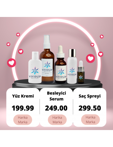Vividlip 3 Lü Set - Yüz kremi, Besleyici Serum , Saç Spreyi